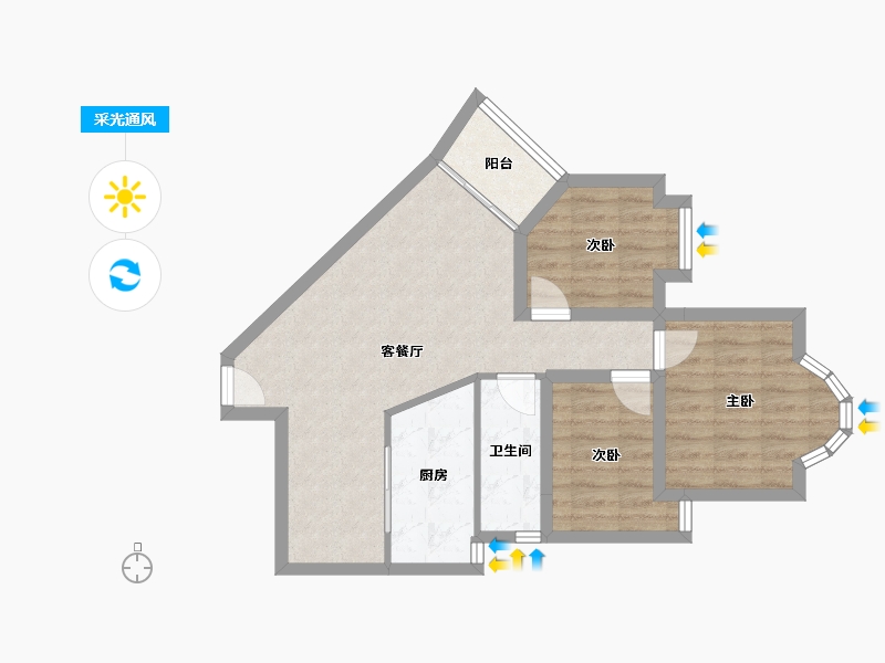 广东省-深圳市-前海花园-63.25-户型库-采光通风