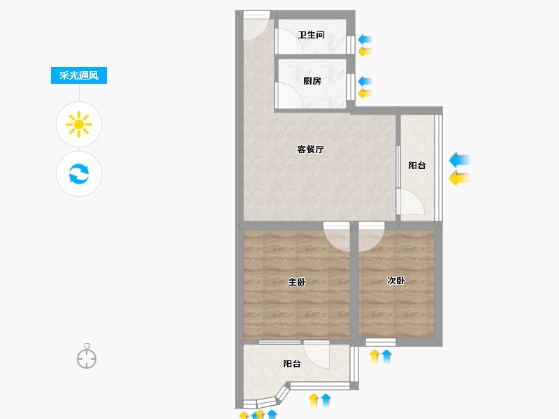 广东省-深圳市-翠竹苑-48.06-户型库-采光通风