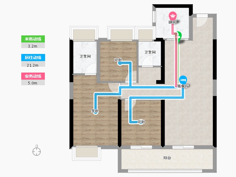 湖北省-武汉市-天创坦达·月湖云庄-89.00-户型库-动静线