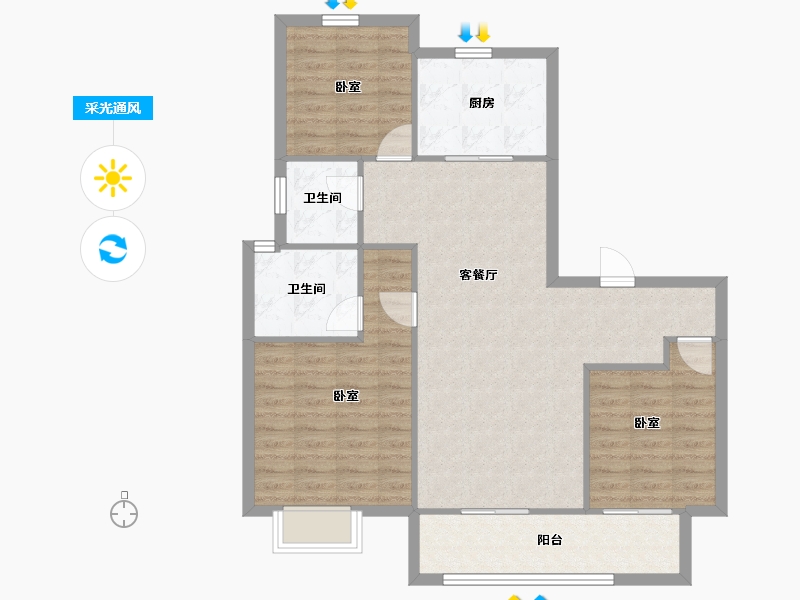 湖南省-长沙市-龙湖江与城-92.67-户型库-采光通风