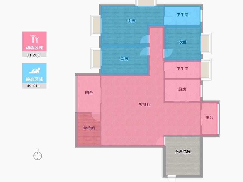 广东省-深圳市-金泓凯旋城-139.59-户型库-动静分区