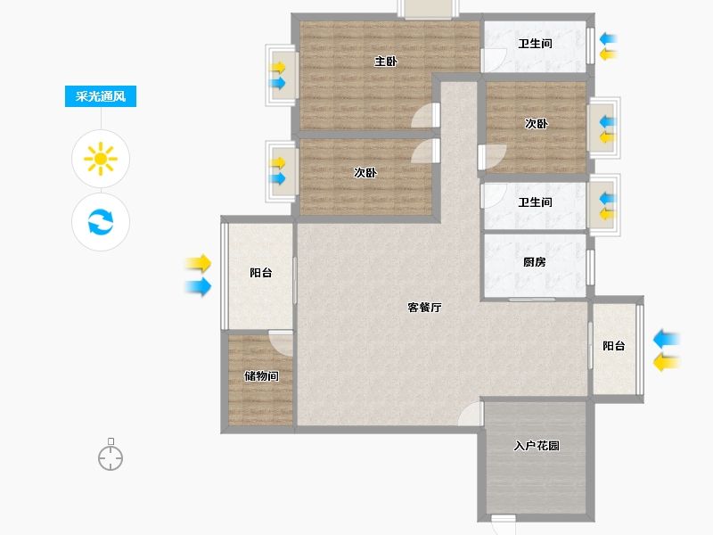 广东省-深圳市-金泓凯旋城-139.59-户型库-采光通风