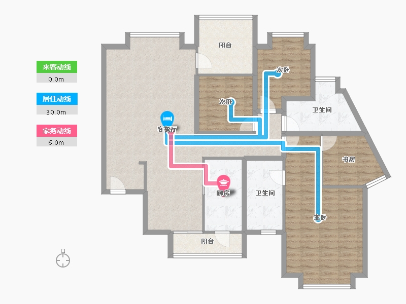 广东省-深圳市-阳光带海滨城(二期)-128.26-户型库-动静线