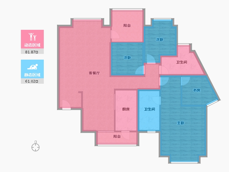 广东省-深圳市-阳光带海滨城(二期)-128.26-户型库-动静分区