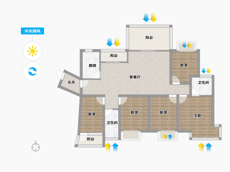 广东省-深圳市-碧海富通城一期-113.47-户型库-采光通风