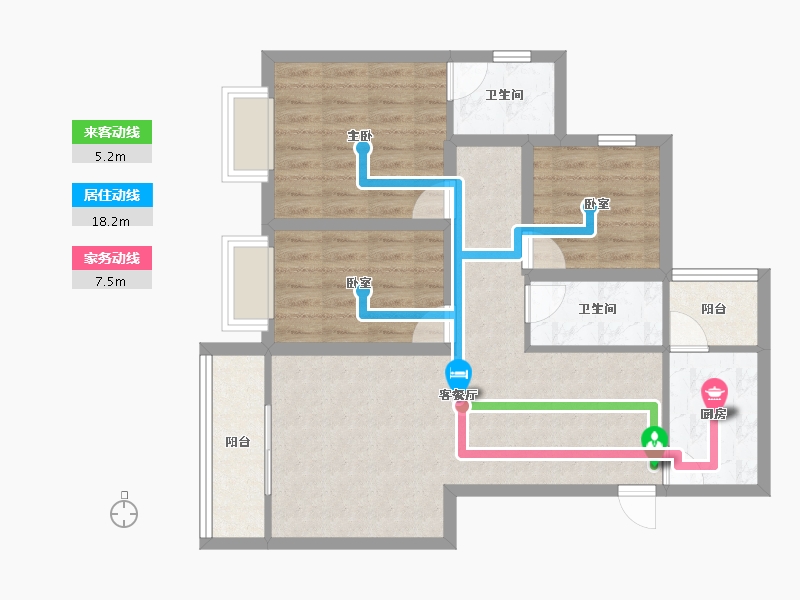 广东省-深圳市-新龙岗花园-79.65-户型库-动静线