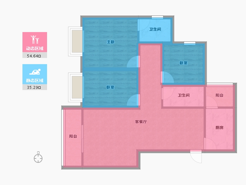 广东省-深圳市-新龙岗花园-79.65-户型库-动静分区