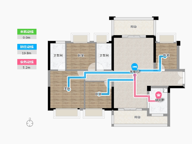 广东省-惠州市-鑫洲湖心岛1号-107.09-户型库-动静线