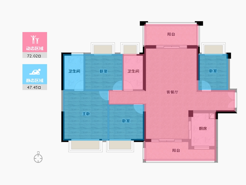 广东省-惠州市-鑫洲湖心岛1号-107.09-户型库-动静分区