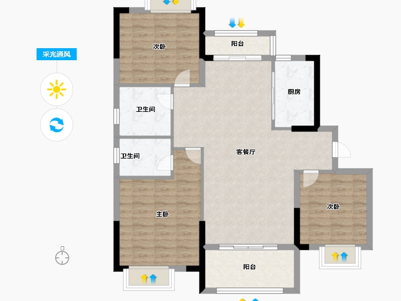 江西省-吉安市-金榜时代-94.00-户型库-采光通风