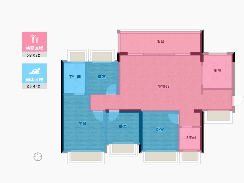 广东省-深圳市-满京华·金硕华府-87.96-户型库-动静分区