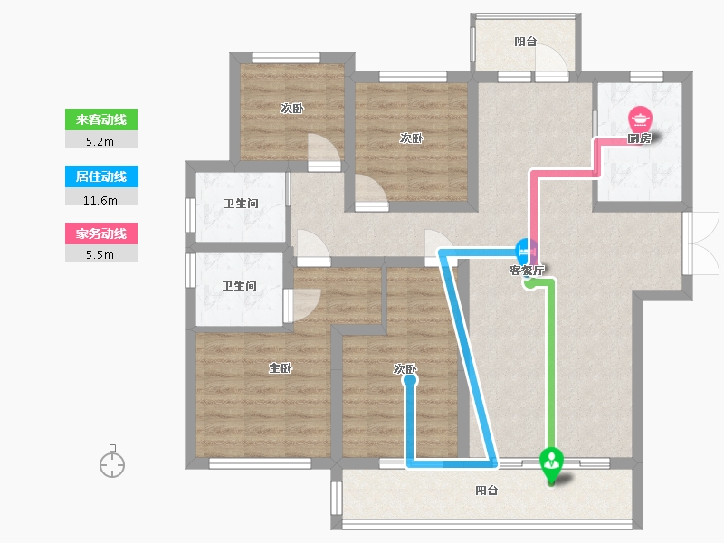 河南省-郑州市-金西棠-113.60-户型库-动静线