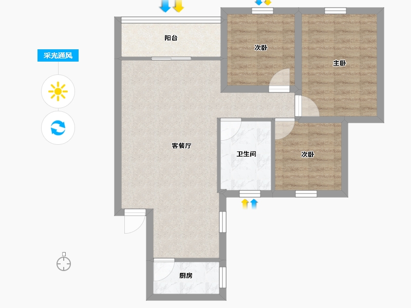 广东省-深圳市-荔苑小区(南区)-66.50-户型库-采光通风