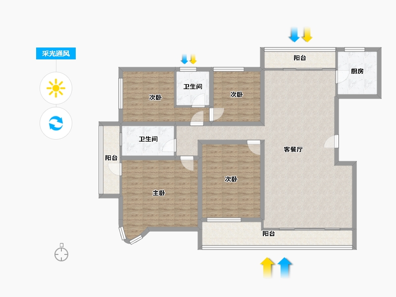 广东省-深圳市-官龙名苑-144.09-户型库-采光通风