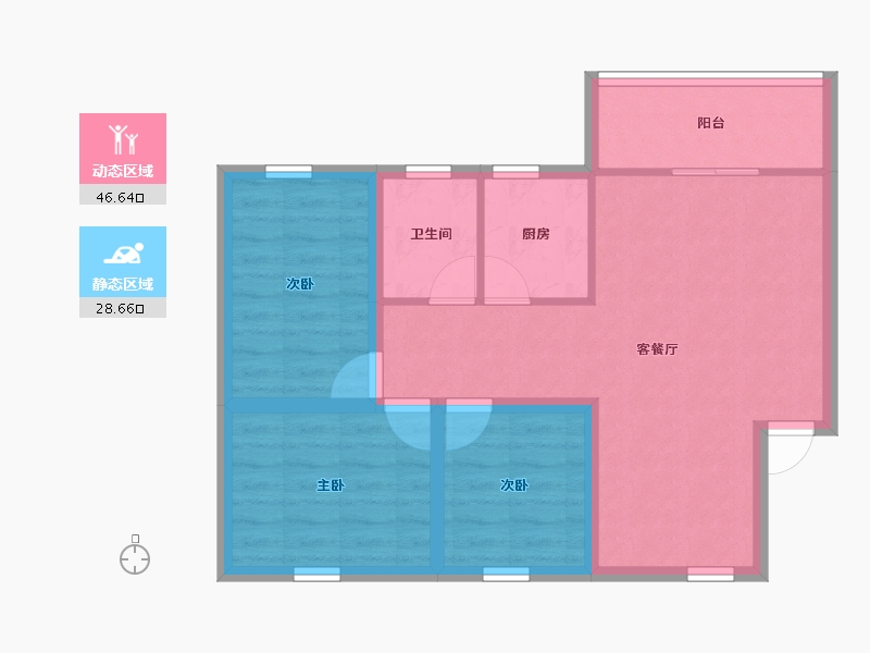 广东省-深圳市-荔枝苑-66.91-户型库-动静分区