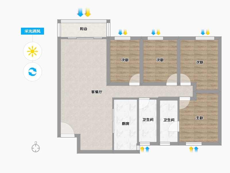 广东省-深圳市-桃源居12区（桃源居）-87.89-户型库-采光通风