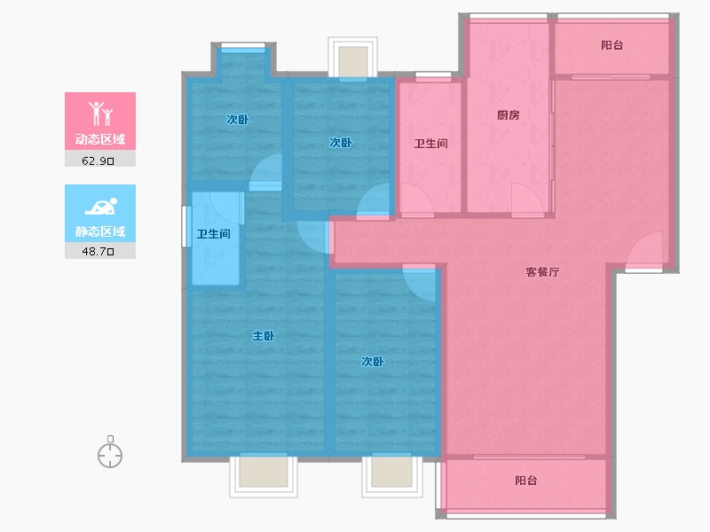 广东省-深圳市-龙福苑-99.90-户型库-动静分区