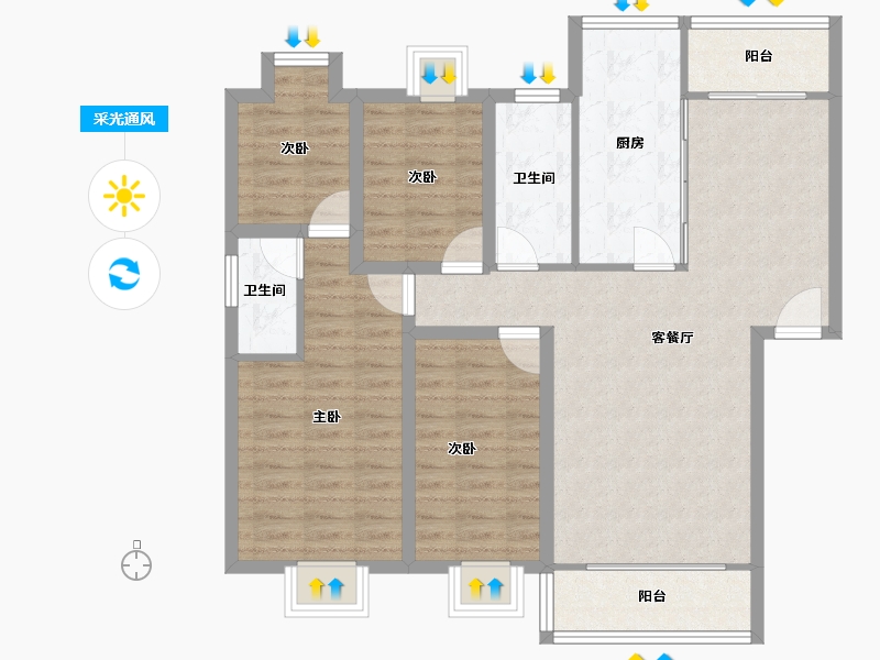 广东省-深圳市-龙福苑-99.90-户型库-采光通风