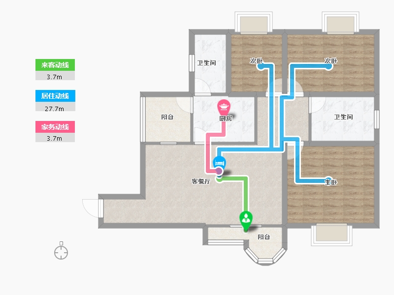 广东省-深圳市-东方海雅居-93.05-户型库-动静线