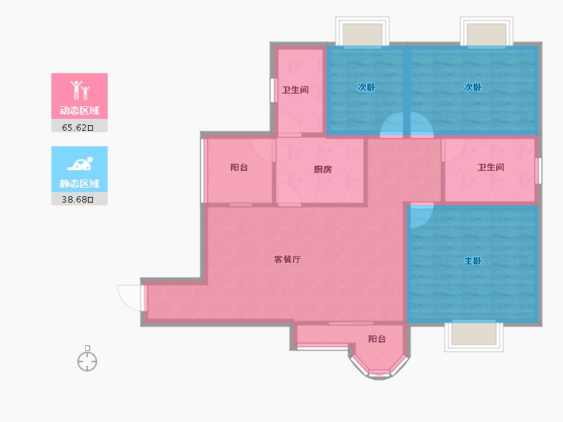 广东省-深圳市-东方海雅居-93.05-户型库-动静分区