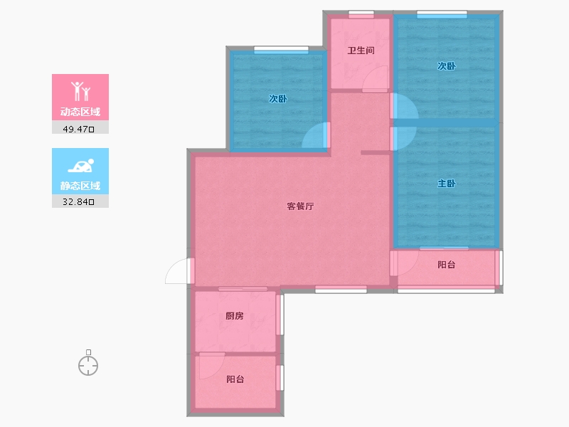 广东省-深圳市-荔苑小区(南区)-73.27-户型库-动静分区