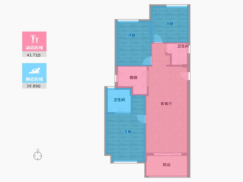 福建省-福州市-水晶榕著-71.00-户型库-动静分区