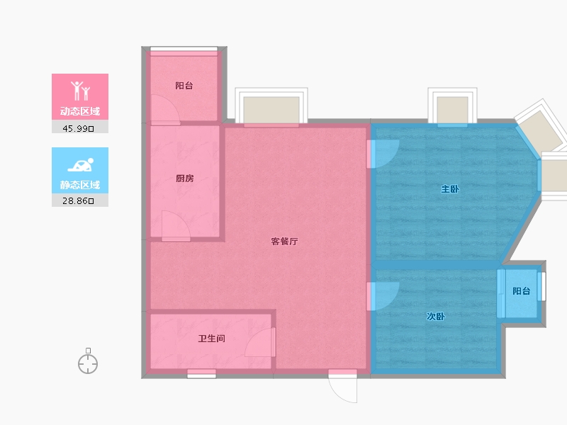 广东省-深圳市-浪琴屿花园-67.18-户型库-动静分区