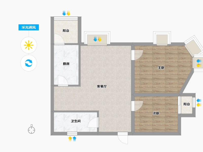 广东省-深圳市-浪琴屿花园-67.18-户型库-采光通风