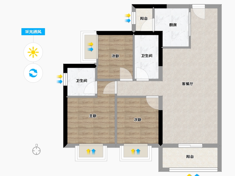 广东省-深圳市-深房光明里-69.50-户型库-采光通风