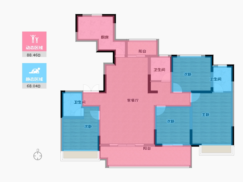 河南省-郑州市-润泓·东榕府-140.01-户型库-动静分区