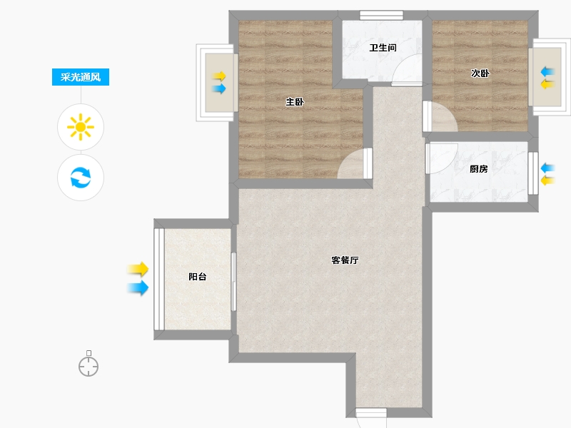 广东省-深圳市-国际名园-57.03-户型库-采光通风