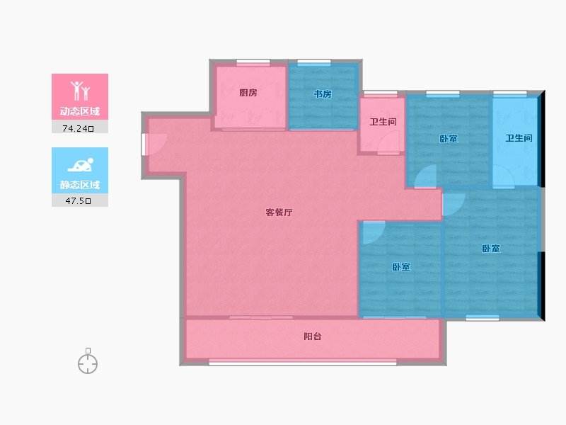 浙江省-台州市-绿城·柳岸晓风-112.68-户型库-动静分区