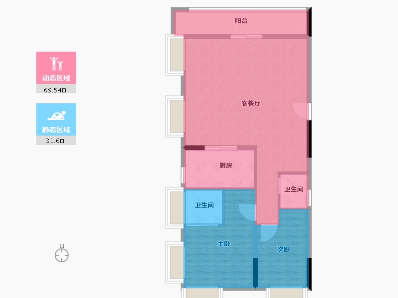 湖北省-武汉市-中国电建地产·汉口公馆-92.00-户型库-动静分区