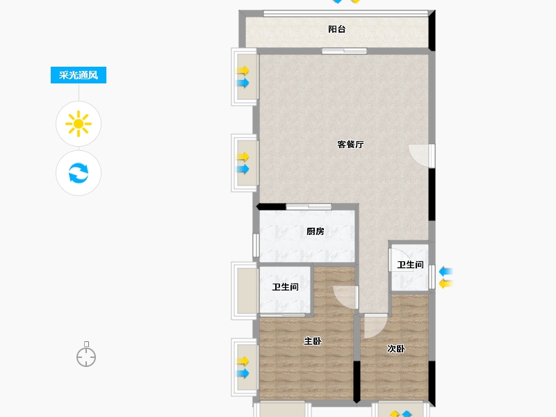 湖北省-武汉市-中国电建地产·汉口公馆-92.00-户型库-采光通风