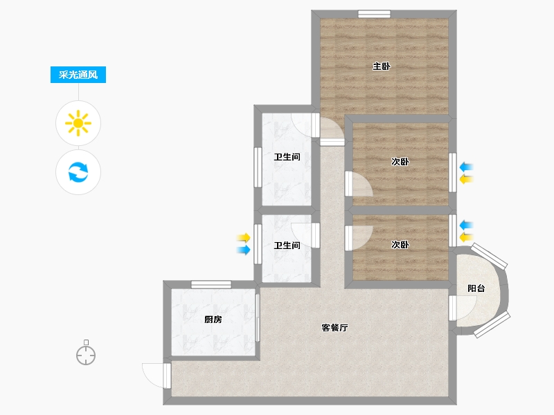 广东省-深圳市-海岸明珠-72.15-户型库-采光通风