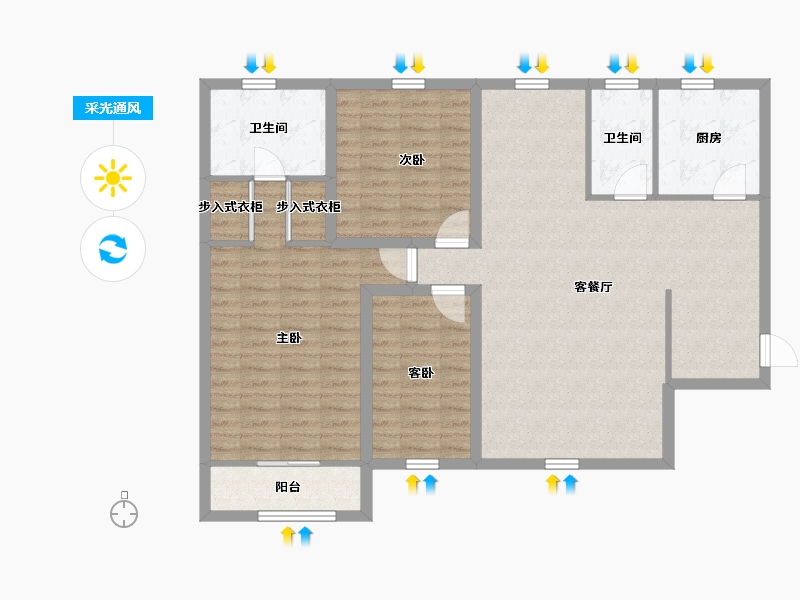 广东省-深圳市-左庭右院(南区)-109.17-户型库-采光通风