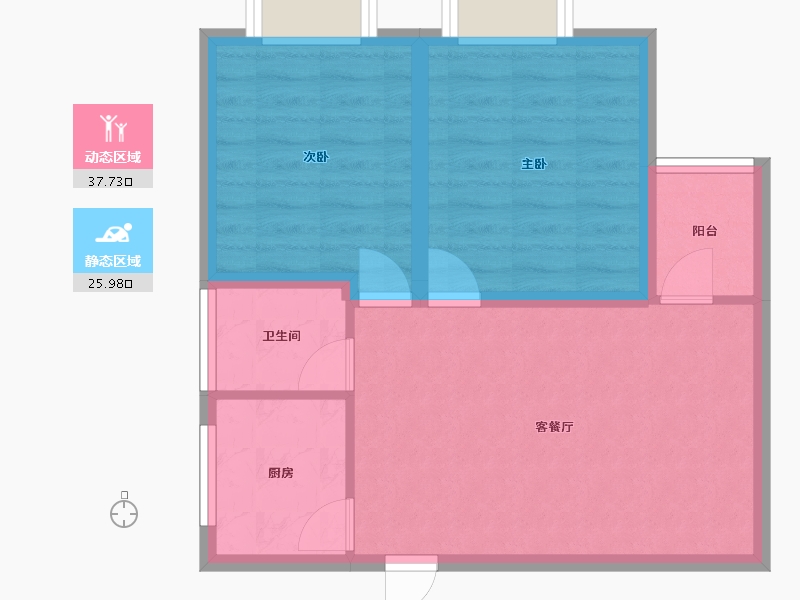 广东省-深圳市-四达大厦-56.87-户型库-动静分区