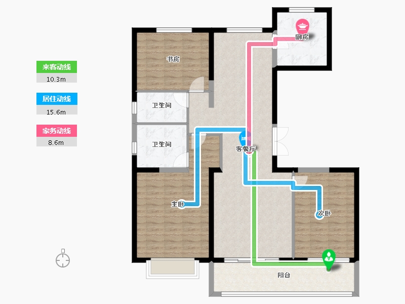 北京-北京市-燕达·皓月雅苑-120.84-户型库-动静线