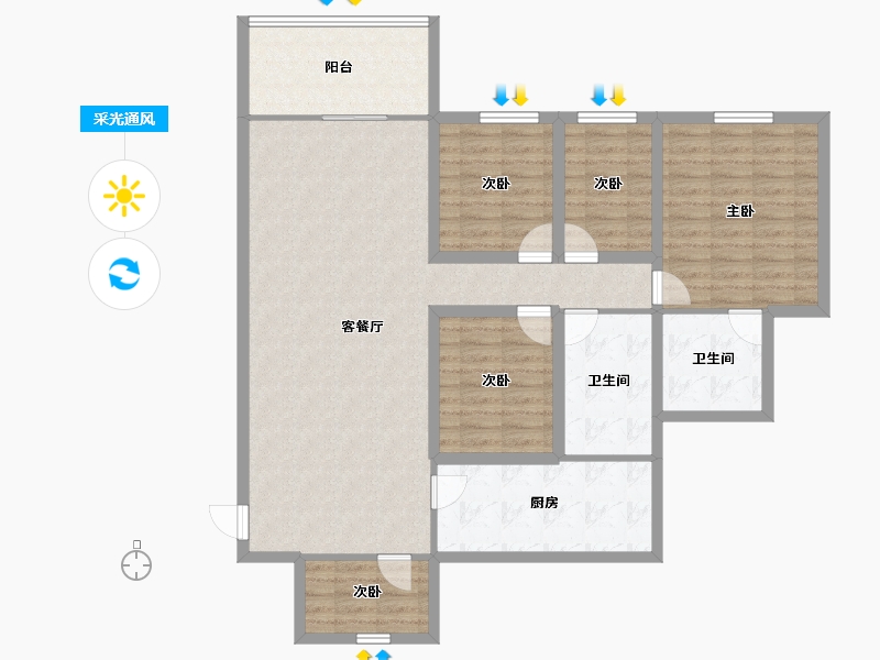 广东省-深圳市-左庭右院(南区)-121.53-户型库-采光通风