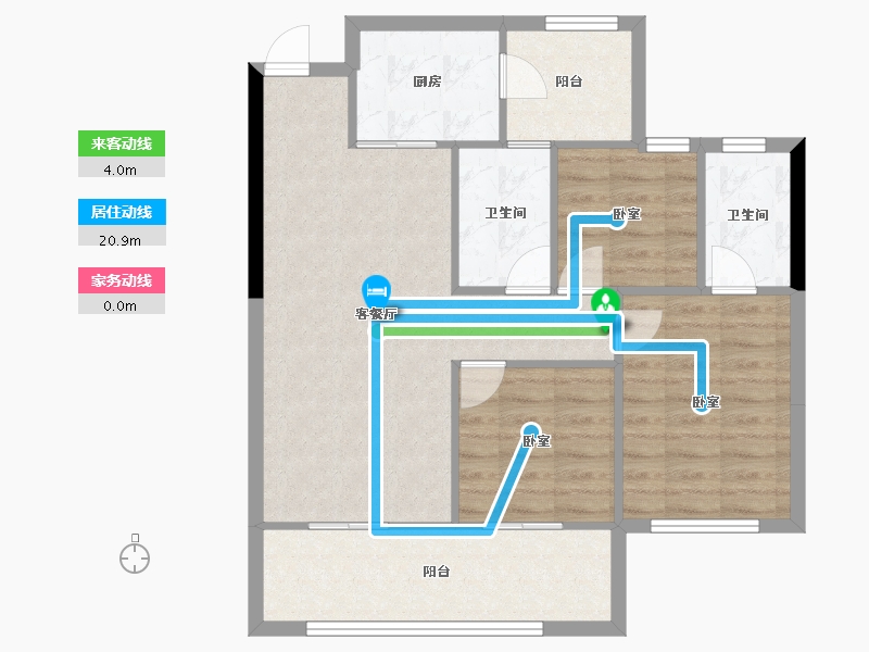 湖北省-十堰市-寿康·华悦府-80.77-户型库-动静线