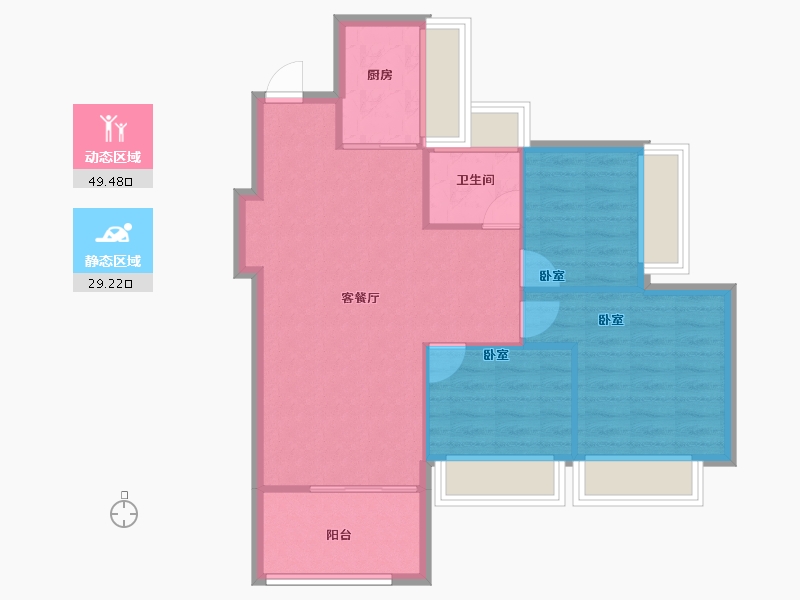 广东省-深圳市-满京华·金硕华府-71.58-户型库-动静分区