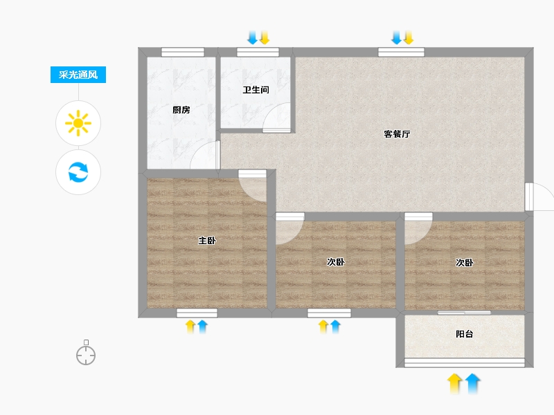 广东省-深圳市-大塘垅小区-75.12-户型库-采光通风