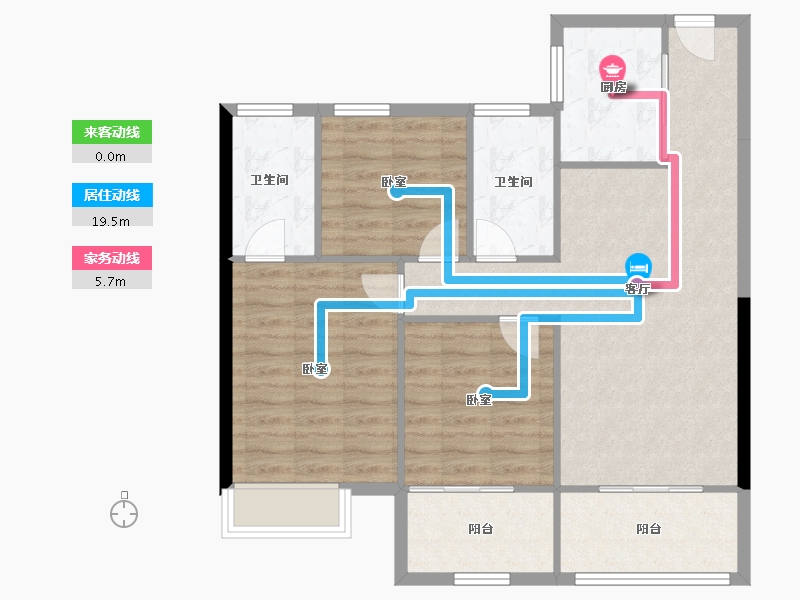 湖北省-襄阳市-力生汉江樾-86.68-户型库-动静线