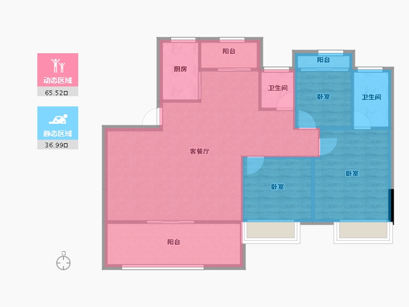 浙江省-杭州市-靖淞西湖宸央-93.85-户型库-动静分区