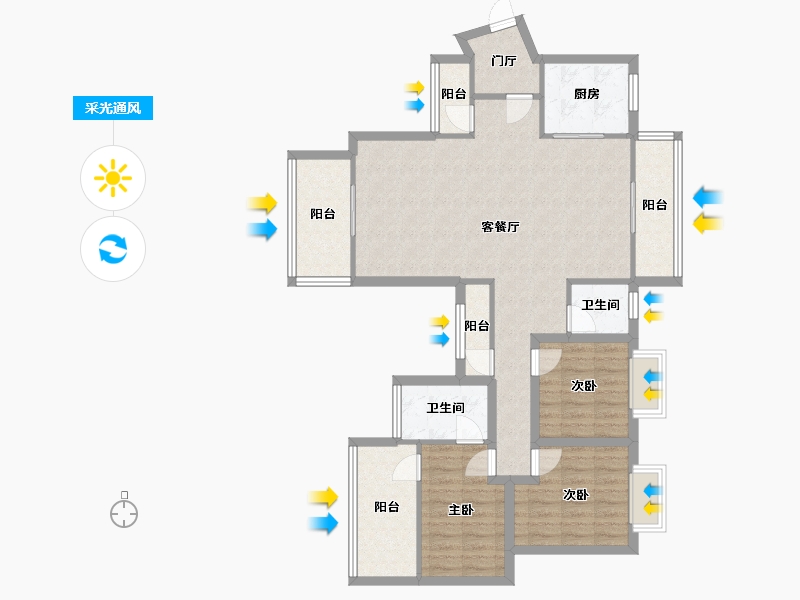 广东省-深圳市-星河盛世-106.40-户型库-采光通风