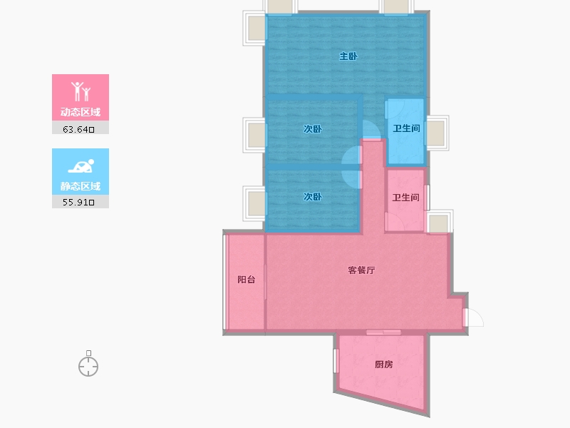 广东省-深圳市-金泓凯旋城-107.23-户型库-动静分区