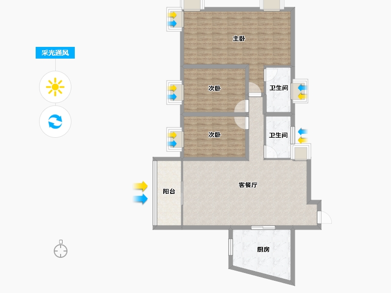 广东省-深圳市-金泓凯旋城-107.23-户型库-采光通风