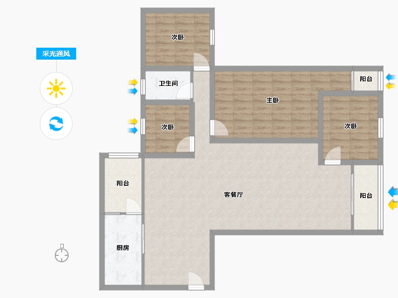 广东省-深圳市-鸿隆世纪广场C座-116.80-户型库-采光通风