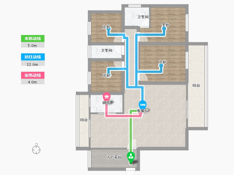 广东省-深圳市-卓弘高尔夫雅苑-98.18-户型库-动静线