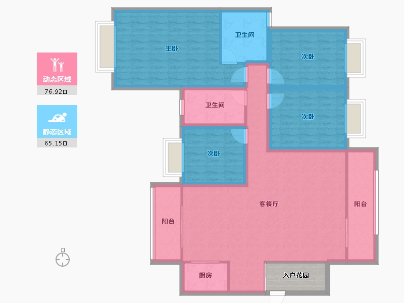 广东省-深圳市-桑泰水木丹华园-132.49-户型库-动静分区